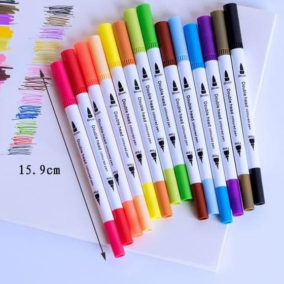 

Terlaris!! 100 Colours Dual Tip Brush Marker Pen Magicfly Watercolor Sketsa Draw MURAH.,..