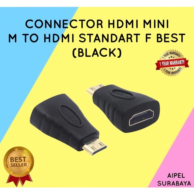 HMNH | CONNECTOR HDMI MINI MALE TO HDMI STANDART FEMALE BEST (BLACK)
