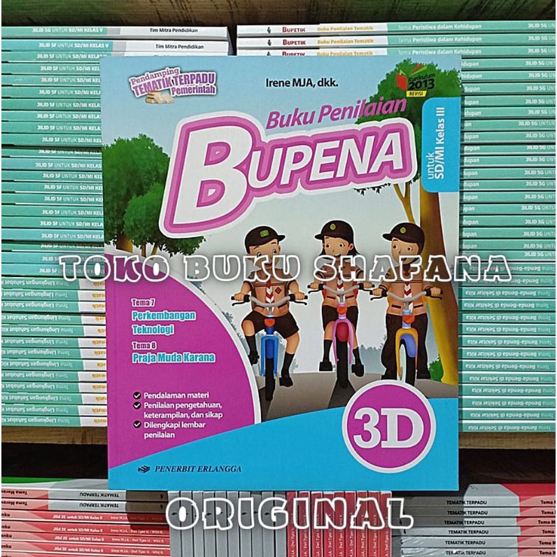 Paket 2 Buku Bupena 3C 3D Erlangga Kelas 3 SD K13 Revisi - Buku Penilaian ORI