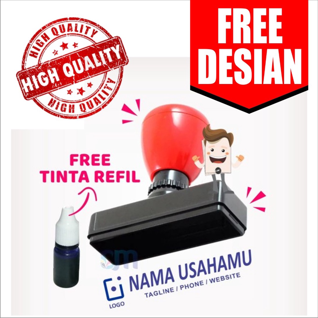 

Stempel Flash Otomatis | Free Desain | Pengerjaan Kilat - Ukuran Kecil, 1 warna