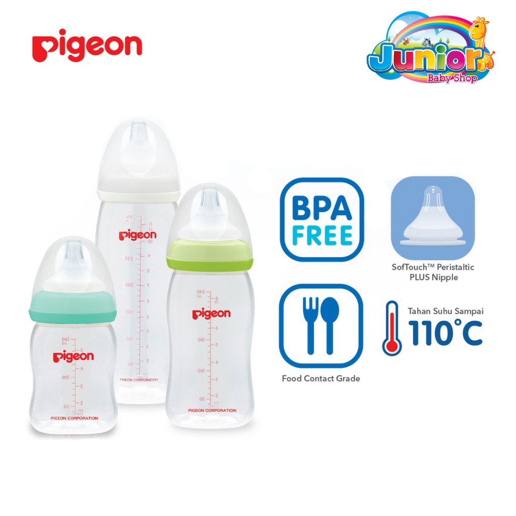 Pigeon Botol PP Clear Streamline W/S-Type Nipple