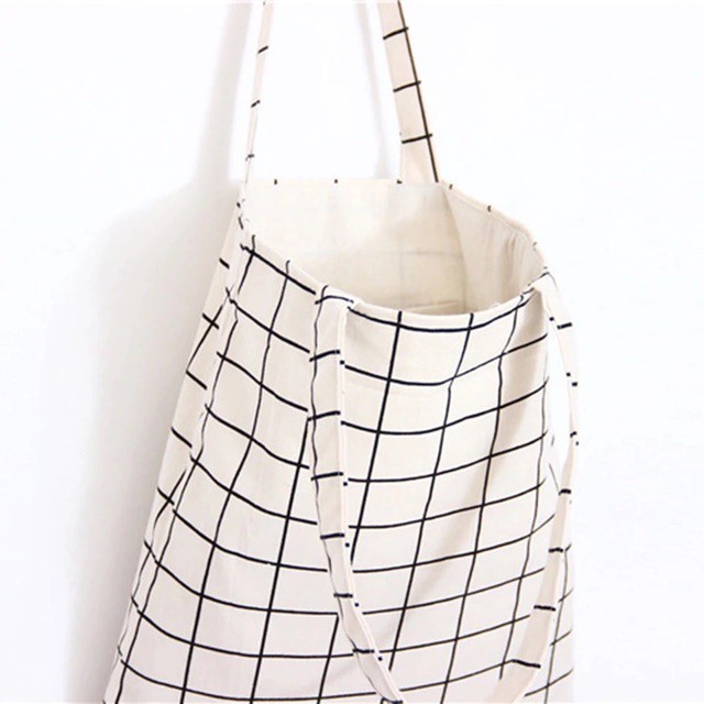 Tas Totebag Wanita kotak kotak Tas Fashion Wanita / Tas Serbaguna - Square Grid