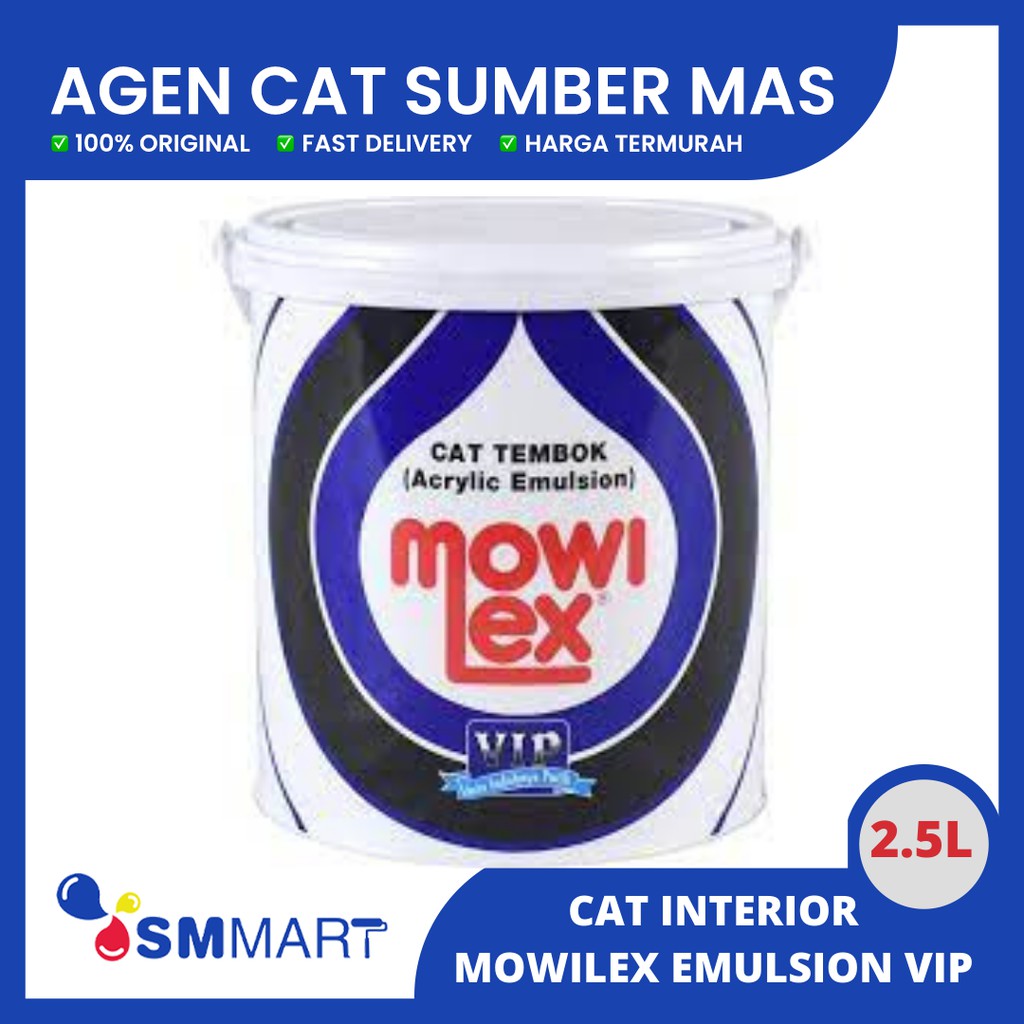 

MOWILEX EMULSION VIP E1000 CAT TEMBOK INTERIOR 2,5 LITER /GALON
