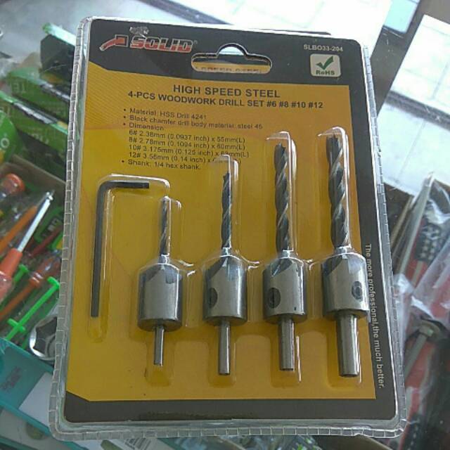 Mata Bor Kayu Countersink 4pcs SOLID