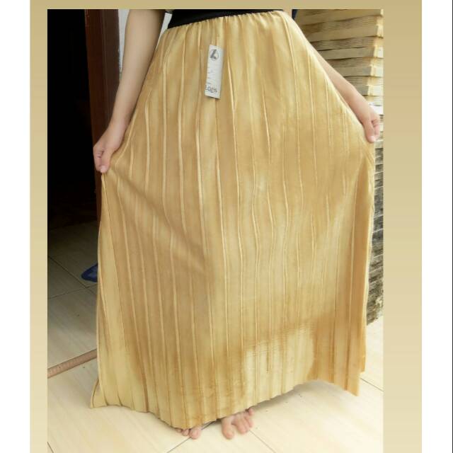 Rok plisket suede