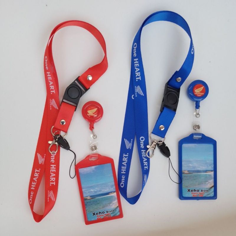 

HONDA MOTOR Tali Lanyard Gantungan Id Card Holder Name Tag Berlogo Timbul Mengkilap