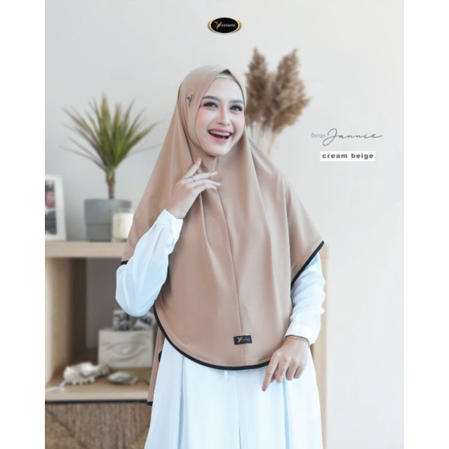 JILBAB DEWASA / BERGO INSTAN JANNIE YESSANA-Cream beigh