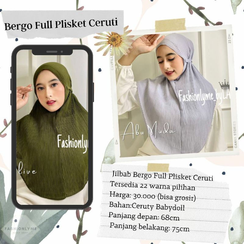 Bergo plisket - Bergo - Jilbab - Hijab instant - plisket