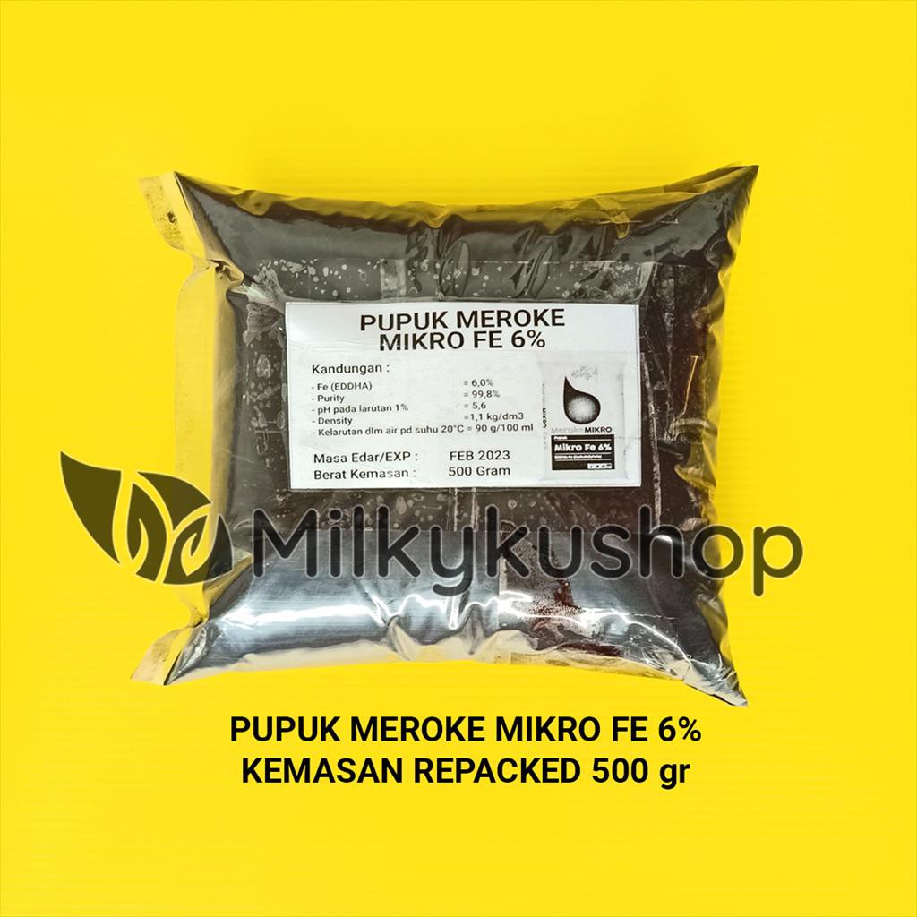 PUPUK MEROKE MIKRO FE 6% EDDHA 500 GRAM KEMASAN REPACK HIDROPONIK