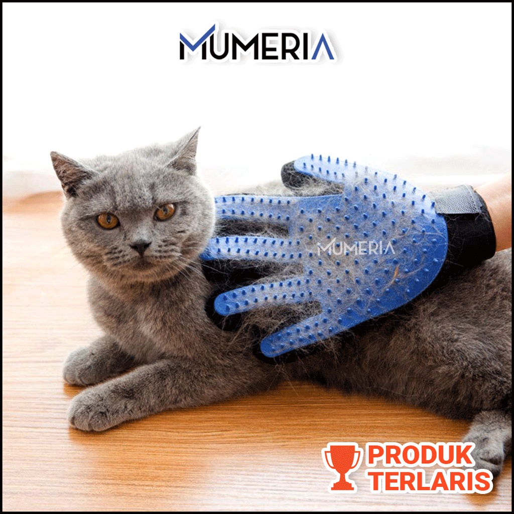 True Touch Pet Glove Sarung Tangan Sikat Mandi Silikon Pemijat Pembersih Bulu Rontok Anjing Kucing