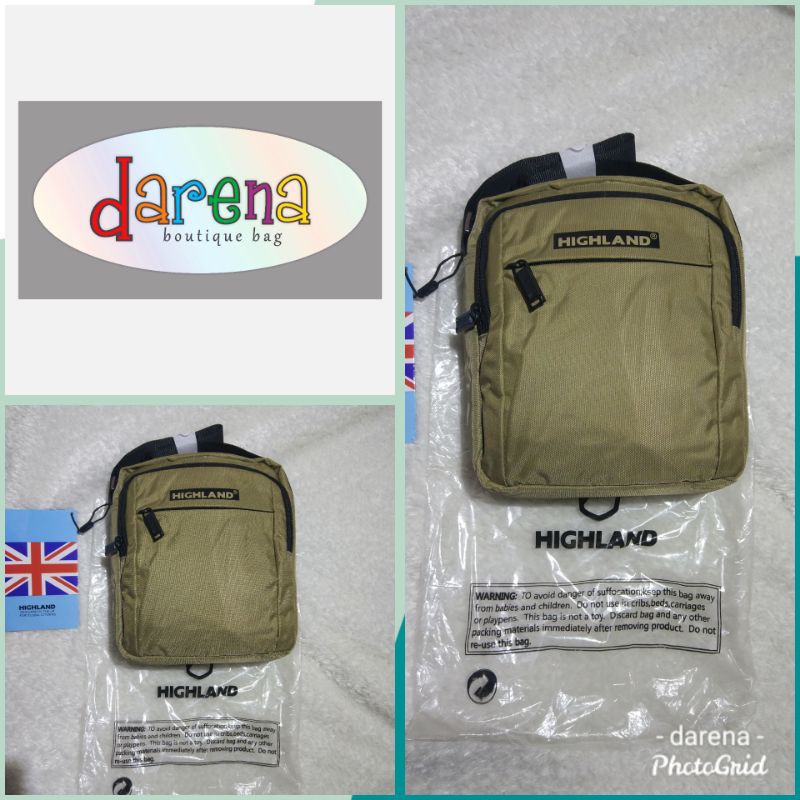 Tas Kotak selempang POLO HIGHLAND 8283 Import. Sling bag. Darena Bags Bandung