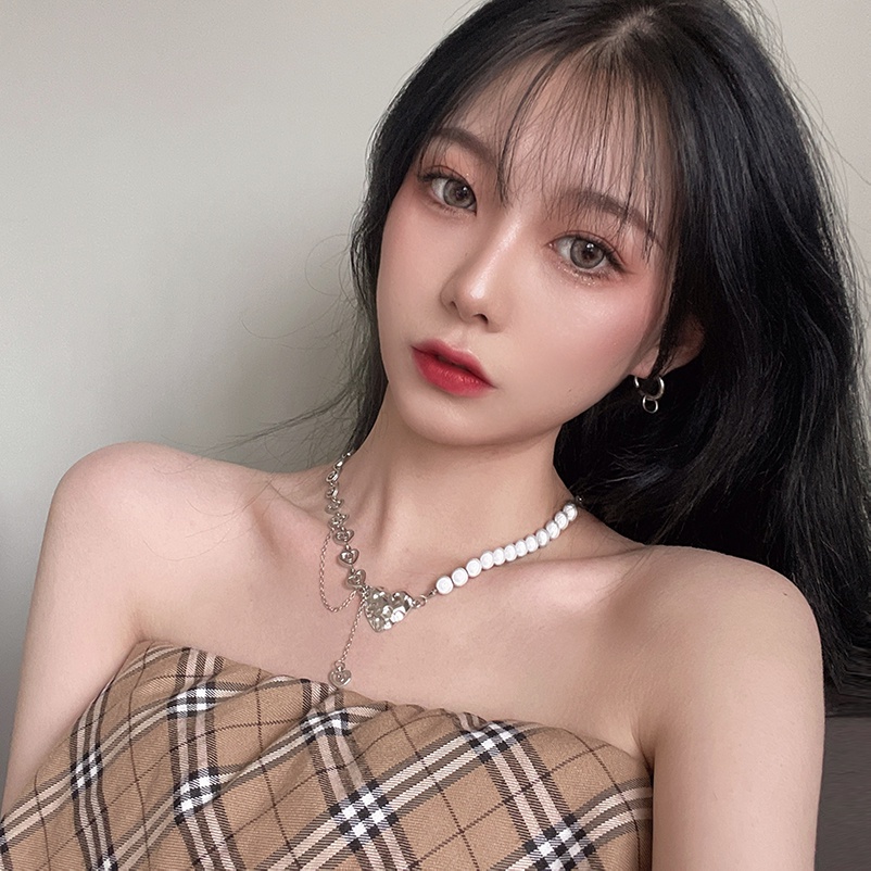 Pearl Love Necklace Accessories Clavicle Chain Spicy Light Luxury Trendy