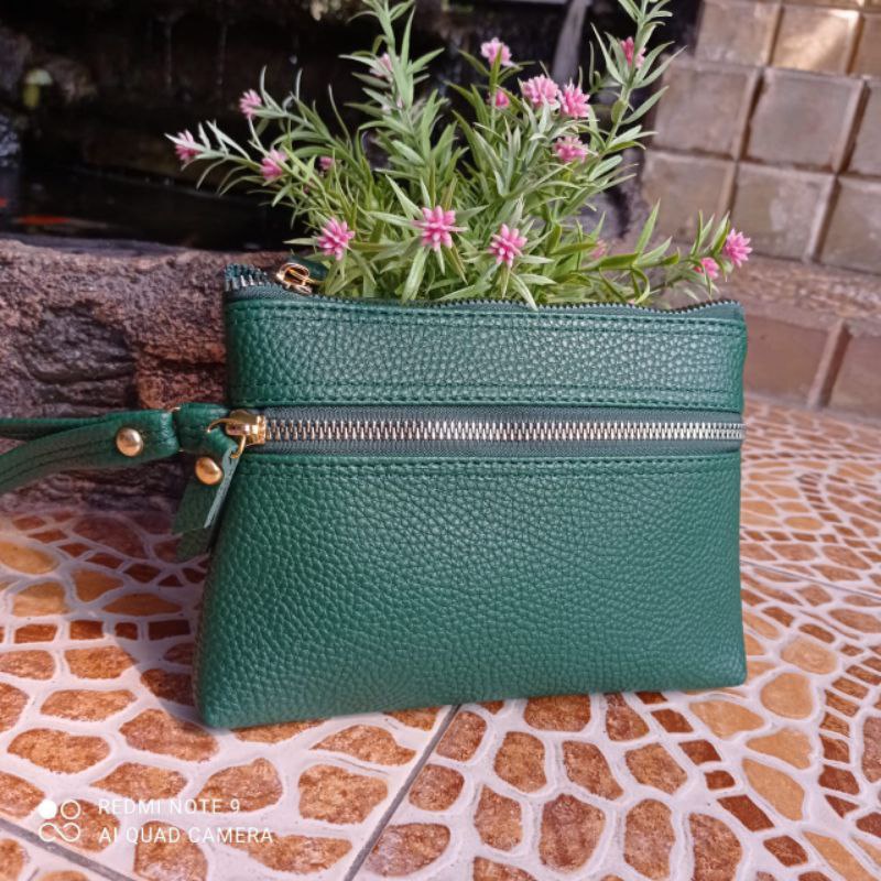 OMI DOMPET WANITA MURAH POUCH PAVIRUT SEMUA MASUK HP KUNCI HAND BAG ALL IN ADA TALI-HIJAU 3 RISLETING