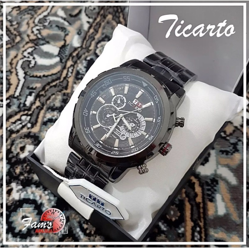 Original Ticarto Tanggal Aktif Jam Tangan Pria Rantai Sport Stainless Steel Tahan Air Free Box