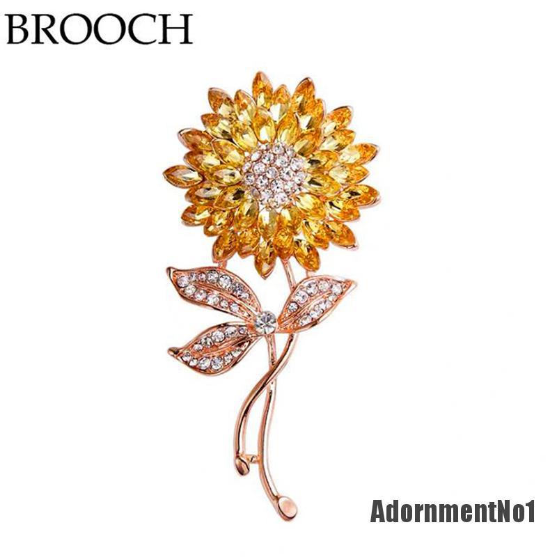 (Adornmentno1) 1pc Bros Pin Bentuk Bunga Matahari Untuk Unisex / Pria / Wanita