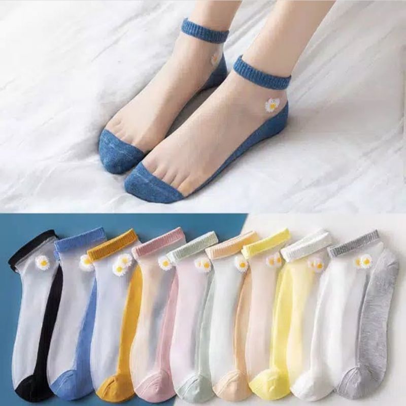 KAOS KAKI MOTIF DAISY RENDA WANITA