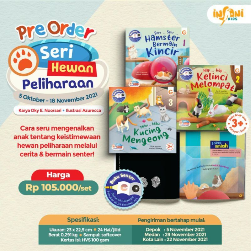 Jual (PO) Buku Senter Anak Seri Hewan Peliharaan (3 Buku) Indonesia ...