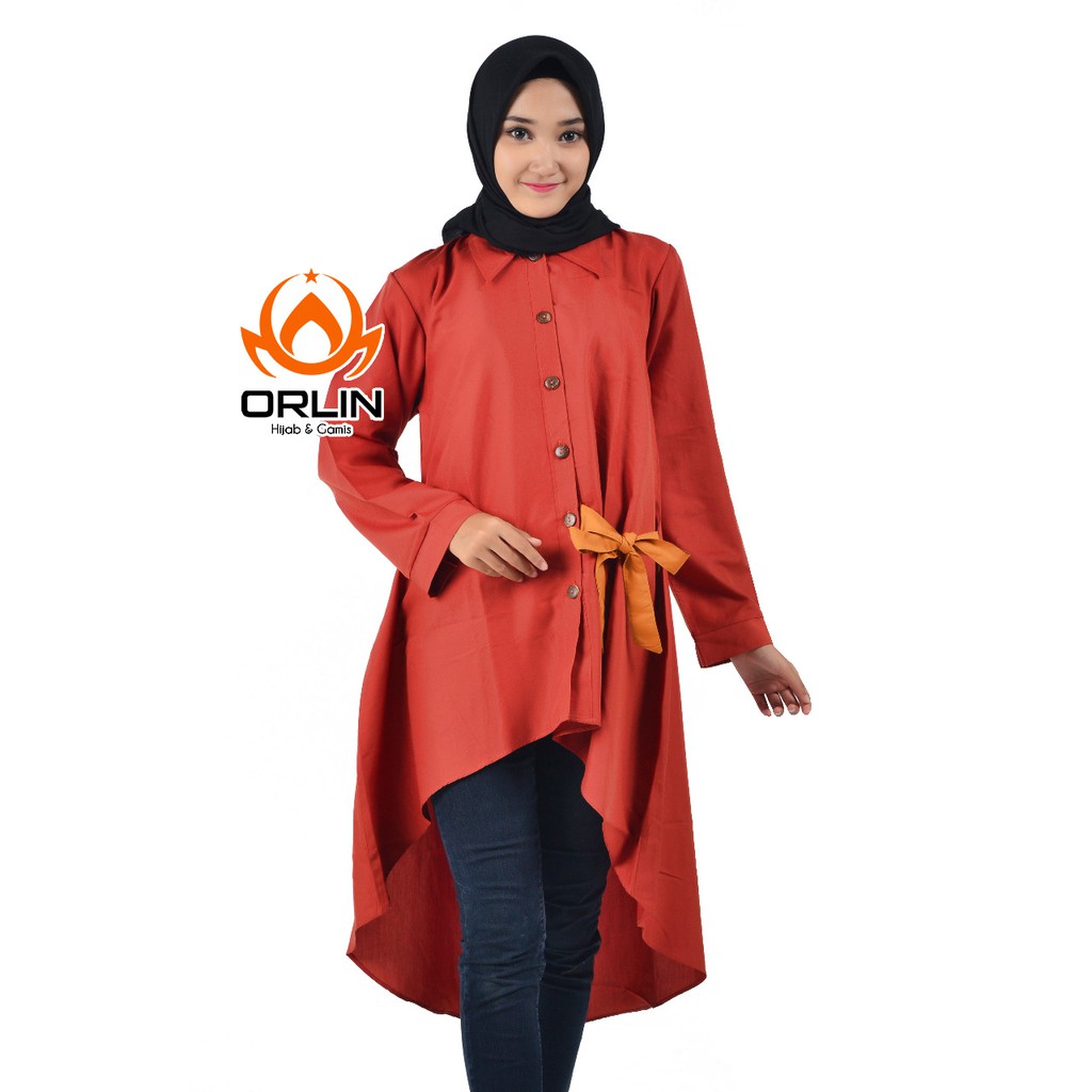 Tunik041 - Atasan Tunik Muslimah Bahan Katun Toyobo Ukuran Jumbo