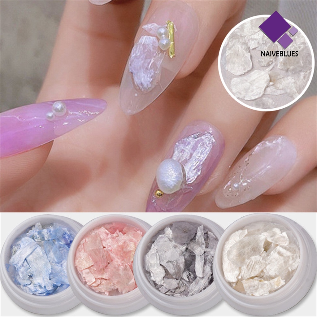 Naiveblue 1 Kotak Ornamen Kerang Asimetris Untuk Dekorasi Nail Art