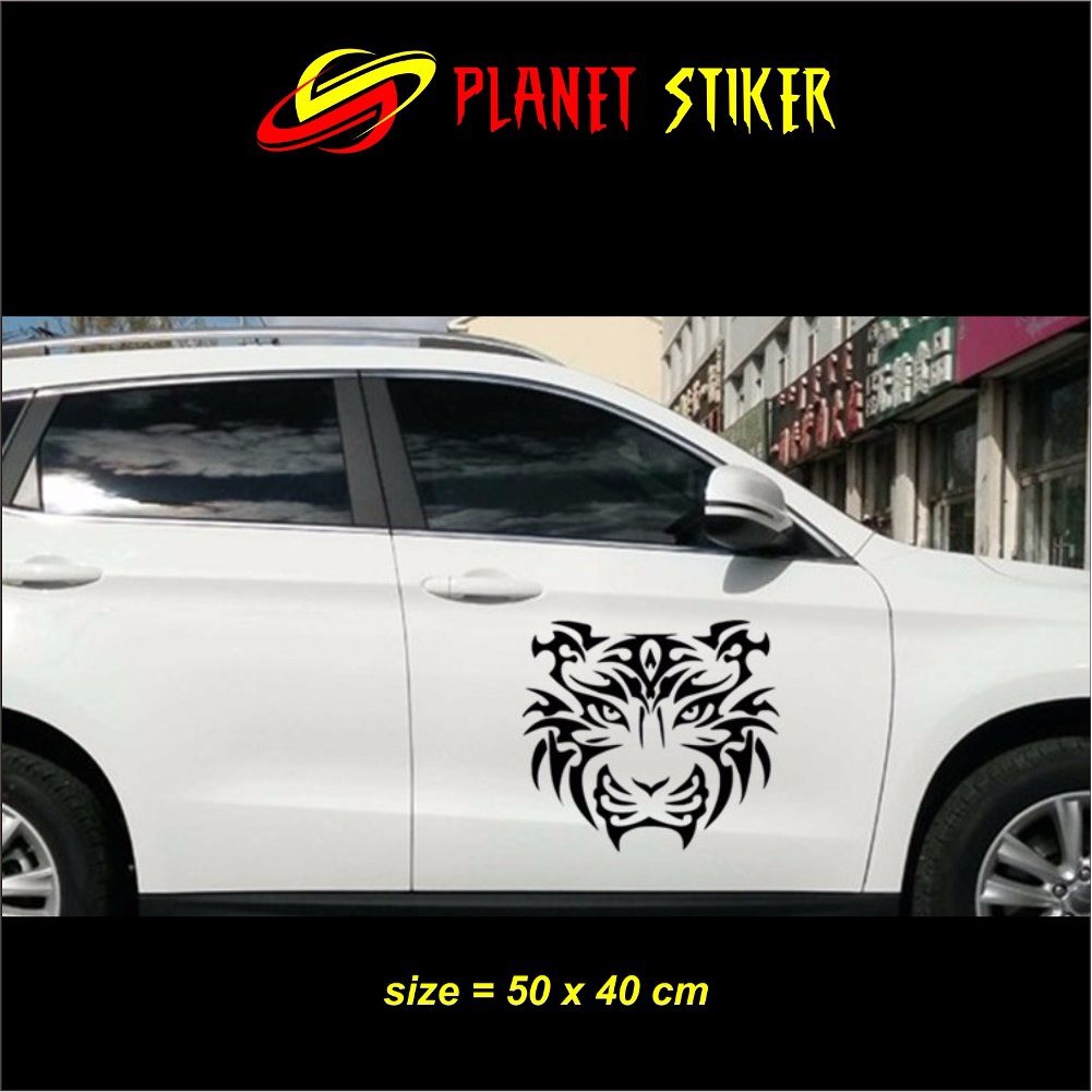 Cutting Sticker Stiker Mobil Tiger Tribal Keren Escudo Feroza Jeep