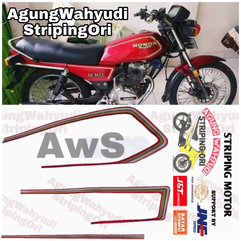 STRIPING MOTOR HONDA GL MAX 1983 1984 MERAH 83 84 PLATINA 125 LIS LES BODY POLET STIKER SEPEDA MOTOR