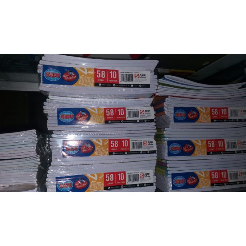 

BUKU TULIS BERGARIS SIDU 10X58 LEMBAR