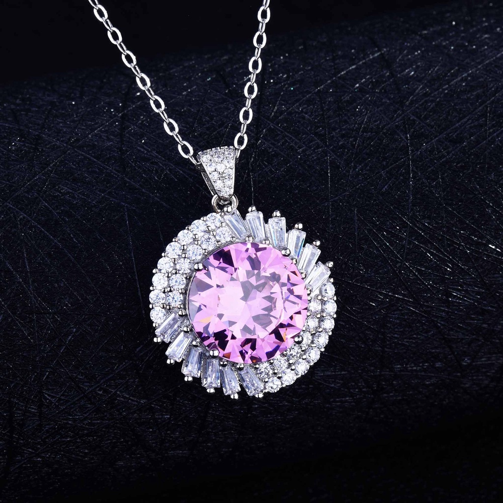 Luxurious and Personalized Design Pink Moissanite Necklace