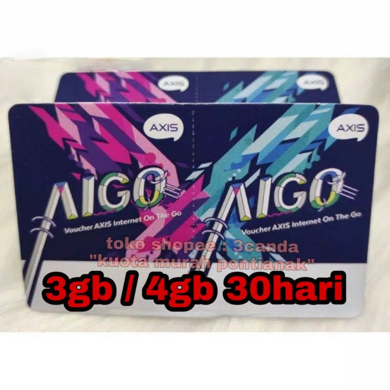 Voucher Axis 3GB 30hari Vocer Aigo Day 3 gb 30 hari Khusus Pontianak dapat 4gb Axis4gb 1 bulan 1bula