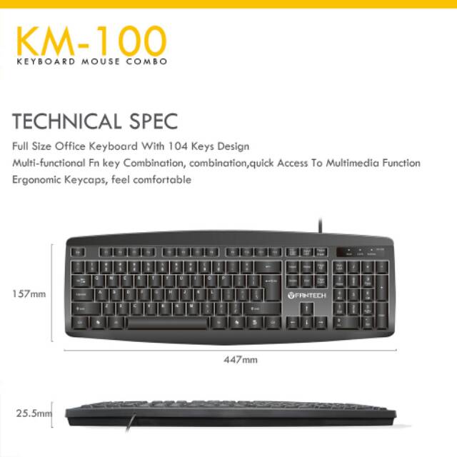 Keyboard Mouse Fantech KM 100