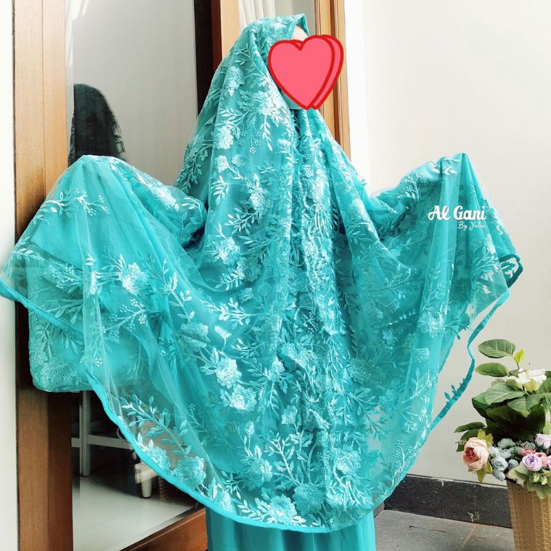 Mukena Azizah  Al Gani by Yulia warna tosca