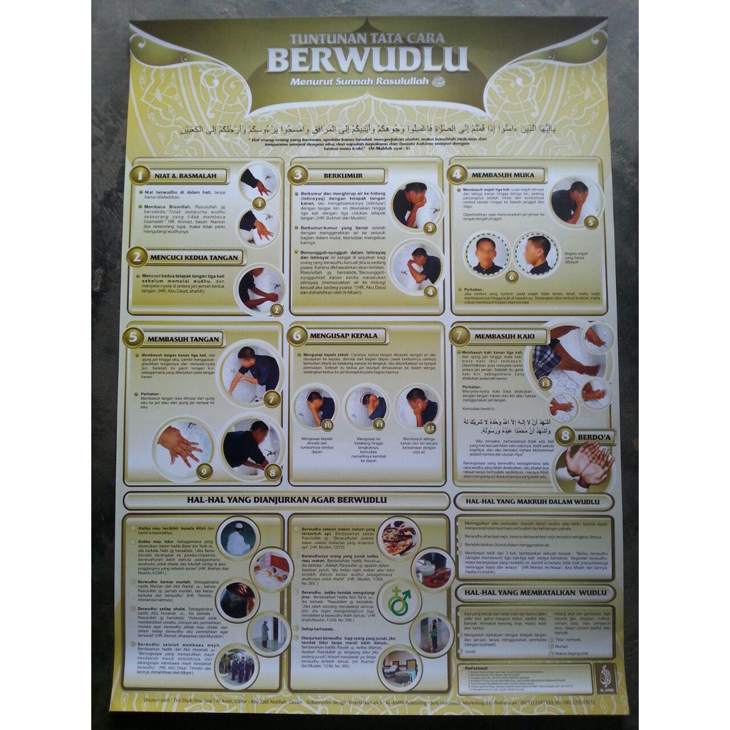 Poster Tuntunan Tata Cara Berwudhu  Asli