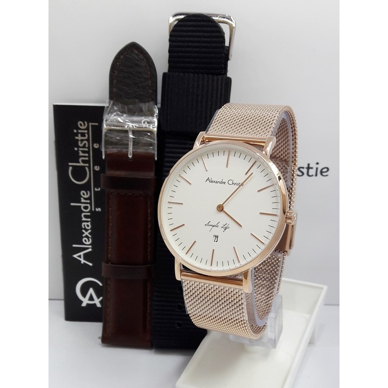 Jam Tangan Pria Alexandre Christie AC 8566 MD FRG Original Stainless