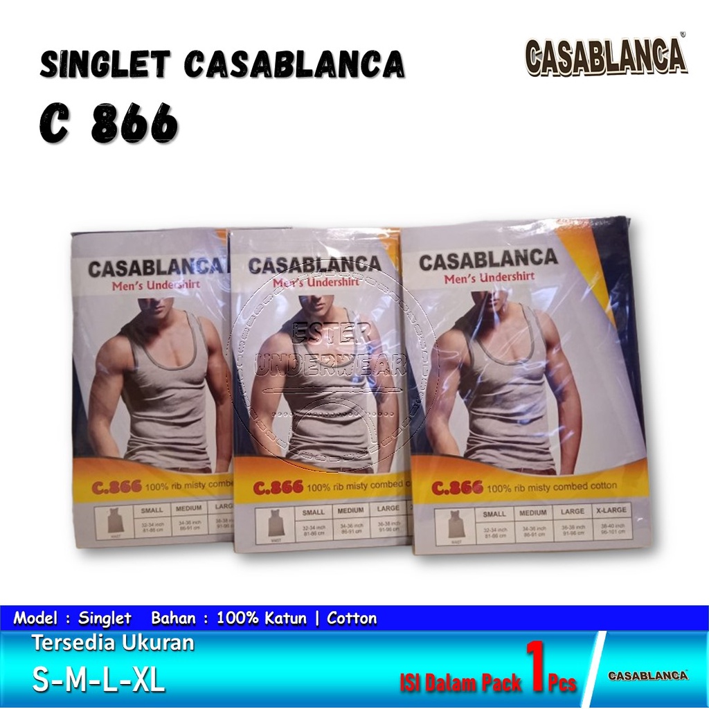 Kaos Singlet Pria Casablanca C 866 ISI-1 PCS