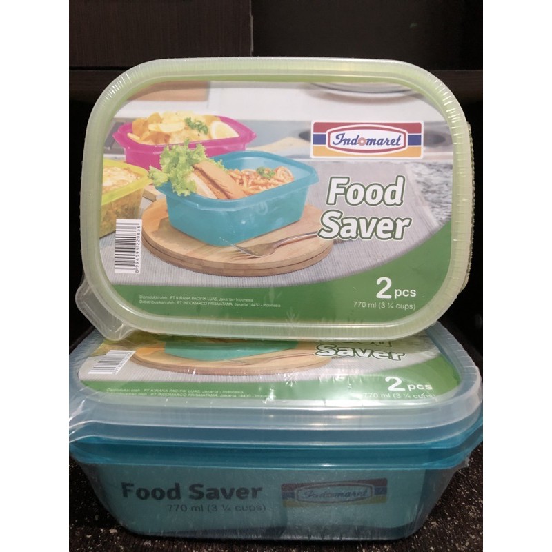 Kotak Makan / Lunch Box Plastik / FOOD SAVER 1 PACK ISI 2 PCS 770ml