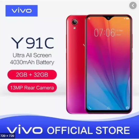 Vivo Y91C RAM 2/32GB Garansi Resmi Vivo Indonesia | Hp