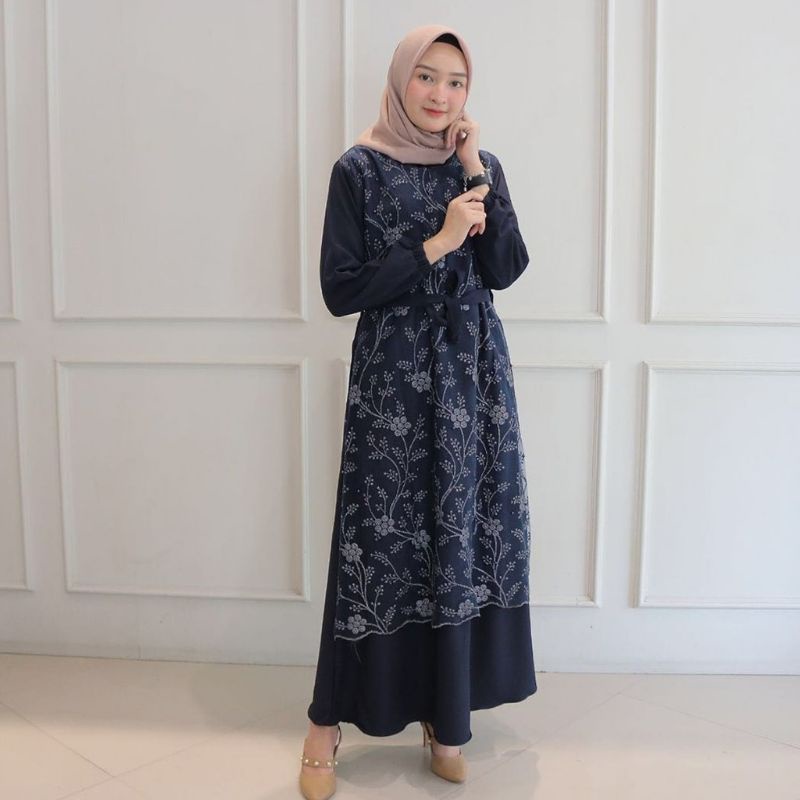 GAMIS BRUKAT MUTIARA TILLE GAMIS WANITA TERBARU MODERN | Gamis Brukat Viral Tiktok 2022 |Gamis Wanit