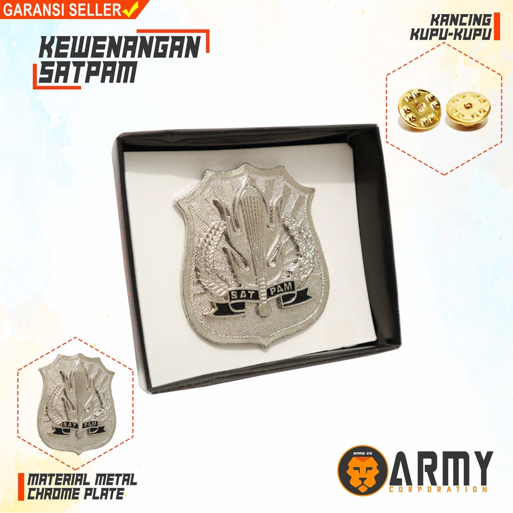 kewenangan satpam silver datar non akrilik