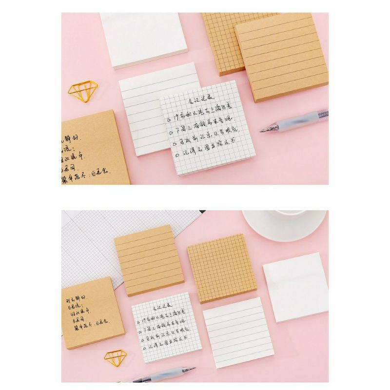 Memopad Memo Brown White Basic Vintage Simple Murah Kertas Catatan Pengingat Notepad-5