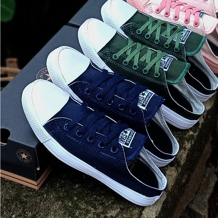 Sepatu slip on sepatu selop sepatu pria wanita sneakers bustong bisa cod