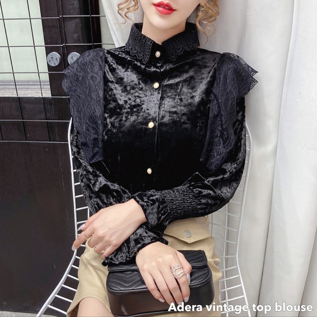 Adera vintage top blouse -Thejanclothes