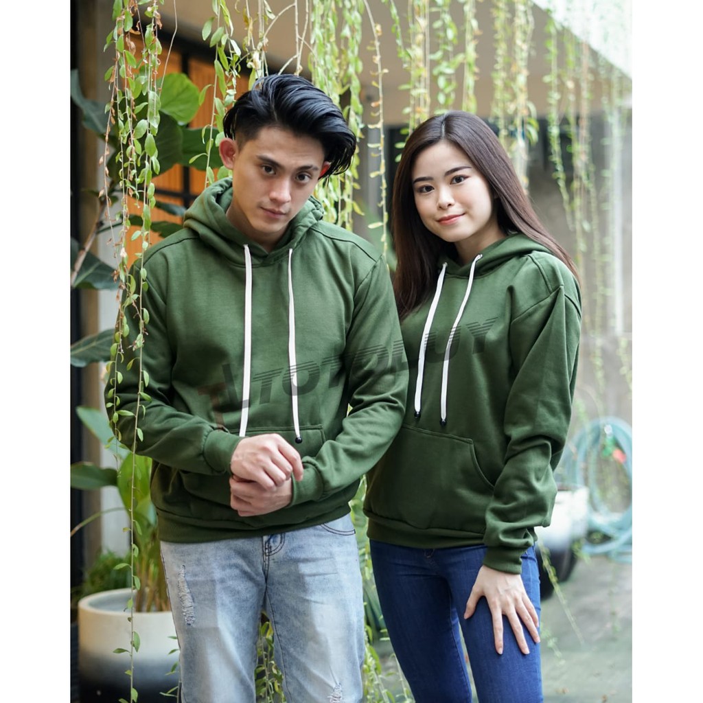 MUKZHOP - COUPLE SWEATER / HOODIE BASIC / TOTOLUY / HIJAU ARMY