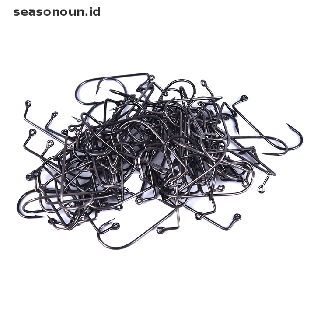 (seasonoun) 100pcs Kail Pancing Siku 90 Derajat Bahan Carbon Steel Ukuran 1# To 6#