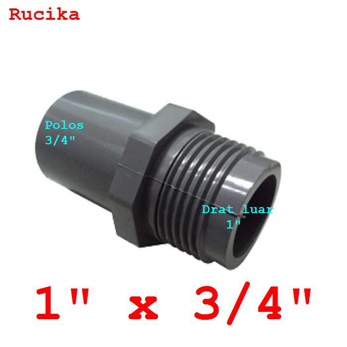 valve / drat luar sock 1&quot; x 3/4&quot; rucika