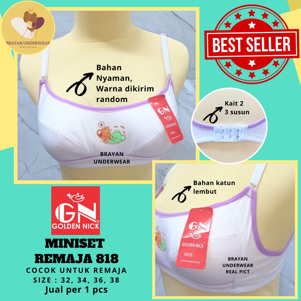 [ 1 PCS ] BH BRA REMAJA ABG GOLDEN NICK [ 818 ] Ukuran 32, 34, 36, 38 - Pakaian Dalam BH Bra Busa Ti