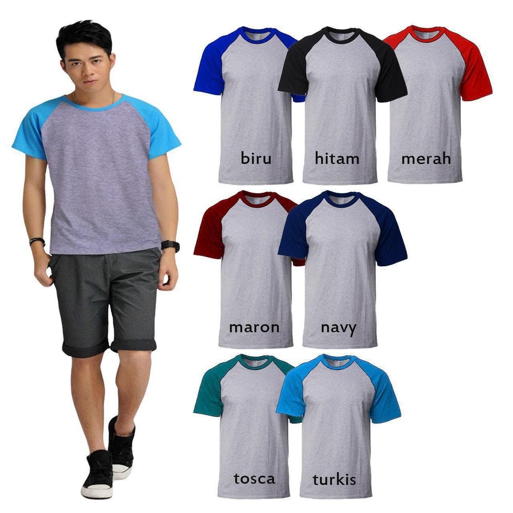 NEW official - kaos raglan pendek | baju pria pendek | baju raglan pria | fashion pria | kaos distro