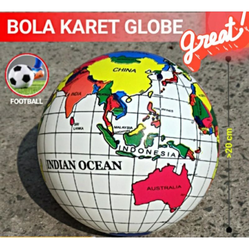 Mainan Edukasi Bola Kaki Karet Globe Peta Bola Dunia Bagus Murah