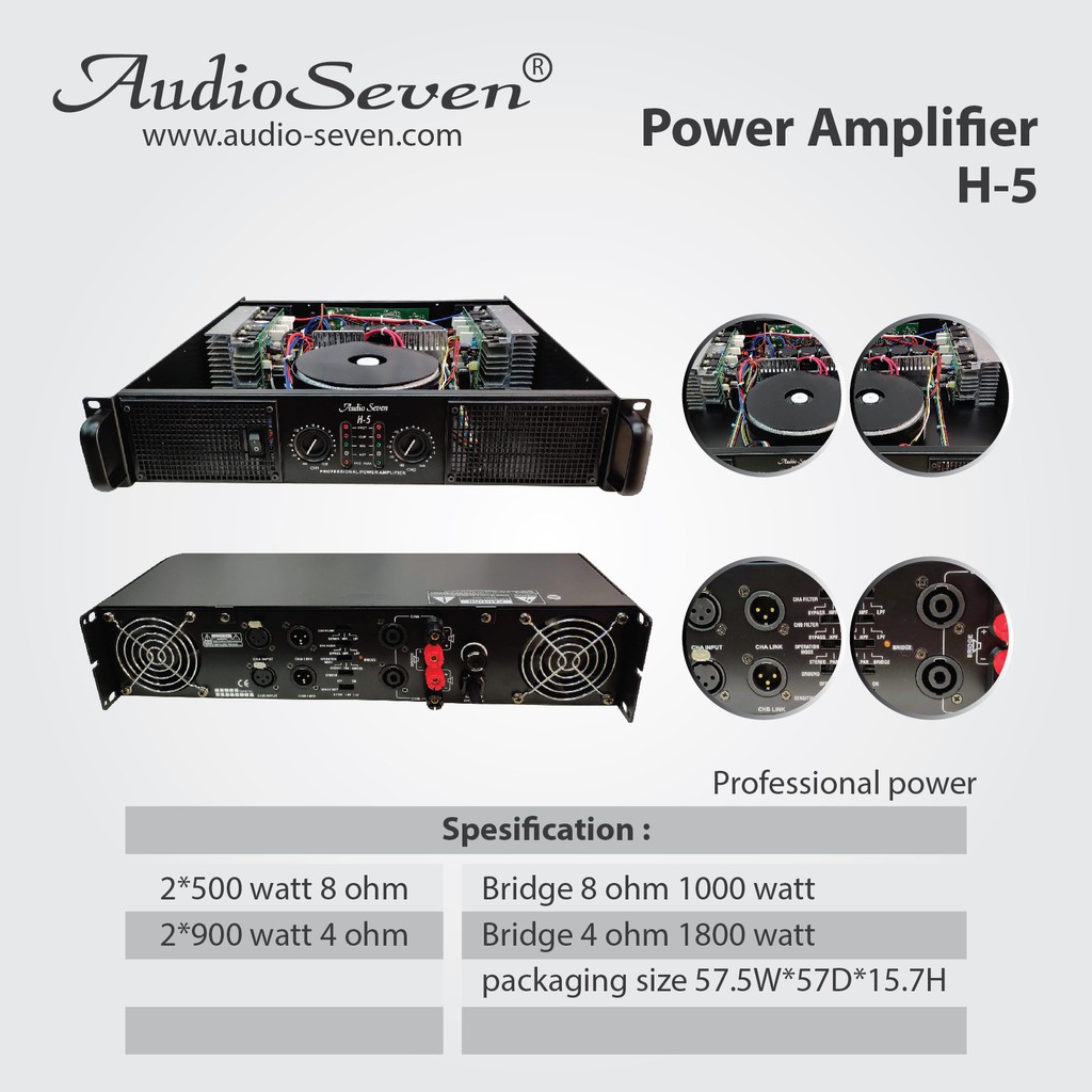 Power Ampliefier AudioSeven Original H-5 ( bukan Peavy )
