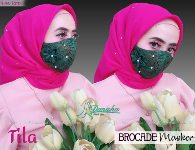 Masker Tila Brocade Brokat Original Danisha Hijab