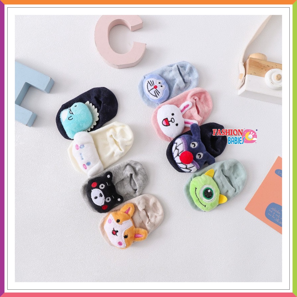 ❤ Fashionbabies ❤ KAOSKAKI BAYI IMPORT ALLSIZE / KAOS KAKI BAYI  KARAKTER UNISEX 4D BONEKA ANTISELIP