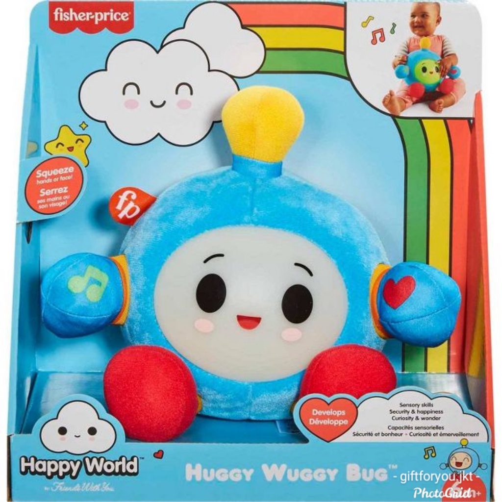 Fisher-Price Happy World Huggy Wuggy Bug Mainan Boneka Bayi Toy Doll Baby Edukasi Activity Aktivitas